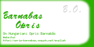 barnabas opris business card